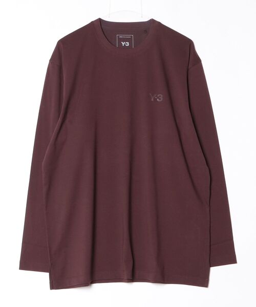 Y-3(ワイスリー)の「Y-3 LOGO LONG SLEEVE TEE(Tシャツ/カットソー・メンズ・バーガンディー・SMALL/MEDIUM/LARGE/X-SMALL/X-LARGE/XX-SMALL/XX-LARGE)」の3枚目の写真