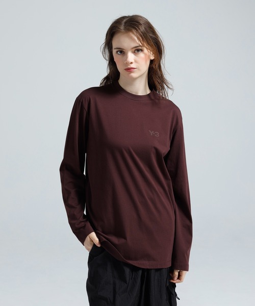 Y-3(ワイスリー)の「Y-3 LOGO LONG SLEEVE TEE(Tシャツ/カットソー・メンズ・バーガンディー・SMALL/MEDIUM/LARGE/X-SMALL/X-LARGE/XX-SMALL/XX-LARGE)」の5枚目の写真