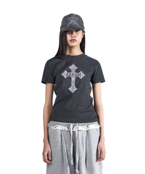AAKAM(アーカム)の「AKM CROS2 Half Top (Dark Gray)(Tシャツ/カットソー・レディース・その他・1/2/3)」の3枚目の写真