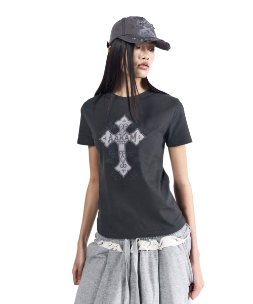 AAKAM(アーカム)の「AKM CROS2 Half Top (Dark Gray)(Tシャツ/カットソー・レディース・その他・1/2/3)」の4枚目の写真