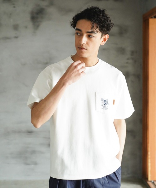 UNIVERSAL OVERALL（ユニバーサルオーバーオール）の「【UNIVERSAL OVERALL】別注ポンチプリントTシャツ[速乾・シワ軽減]（Tシャツ/カットソー・メンズ・チャコール/オフホワイト・LARGE/MEDIUM）」の22枚目の写真