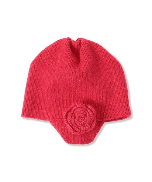 Casselini(キャセリーニ)の「【別注】Casselini / フラワー ニット帽(ニットキャップ/ビーニー・レディース・レッド系その他3/ブラック・ONE SIZE)」の6枚目の写真