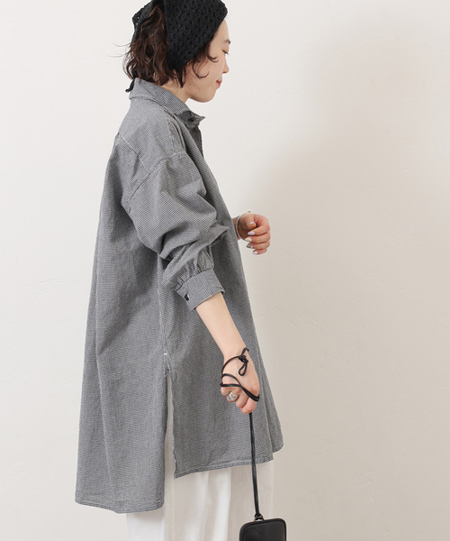 JOURNAL STANDARD LUXE（ジャーナルスタンダード　ラックス）の「【ARMEN】SEERSUCKER GINGHAM WORK  SHIRT（シャツ/ブラウス・レディース・ブラック系その他・2）」の2枚目の写真