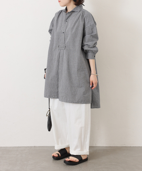 JOURNAL STANDARD LUXE（ジャーナルスタンダード　ラックス）の「【ARMEN】SEERSUCKER GINGHAM WORK  SHIRT（シャツ/ブラウス・レディース・ブラック系その他・2）」の3枚目の写真
