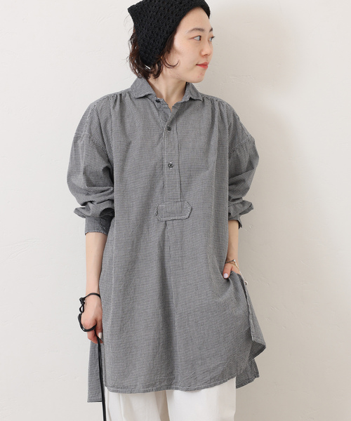 JOURNAL STANDARD LUXE（ジャーナルスタンダード　ラックス）の「【ARMEN】SEERSUCKER GINGHAM WORK  SHIRT（シャツ/ブラウス・レディース・ブラック系その他・2）」の4枚目の写真