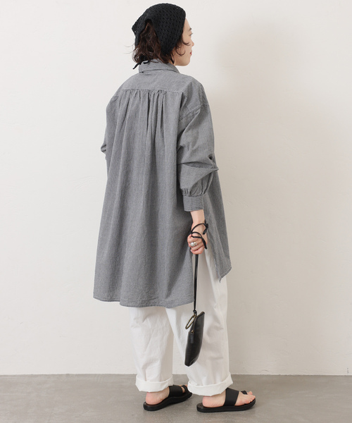 JOURNAL STANDARD LUXE（ジャーナルスタンダード　ラックス）の「【ARMEN】SEERSUCKER GINGHAM WORK  SHIRT（シャツ/ブラウス・レディース・ブラック系その他・2）」の5枚目の写真