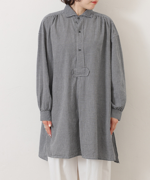 JOURNAL STANDARD LUXE（ジャーナルスタンダード　ラックス）の「【ARMEN】SEERSUCKER GINGHAM WORK  SHIRT（シャツ/ブラウス・レディース・ブラック系その他・2）」の6枚目の写真