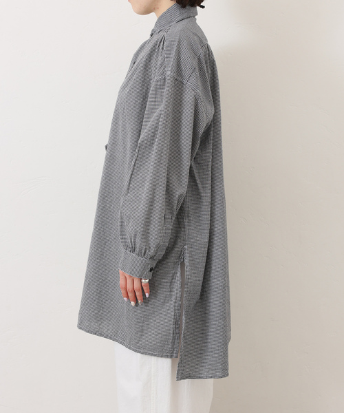 JOURNAL STANDARD LUXE（ジャーナルスタンダード　ラックス）の「【ARMEN】SEERSUCKER GINGHAM WORK  SHIRT（シャツ/ブラウス・レディース・ブラック系その他・2）」の7枚目の写真