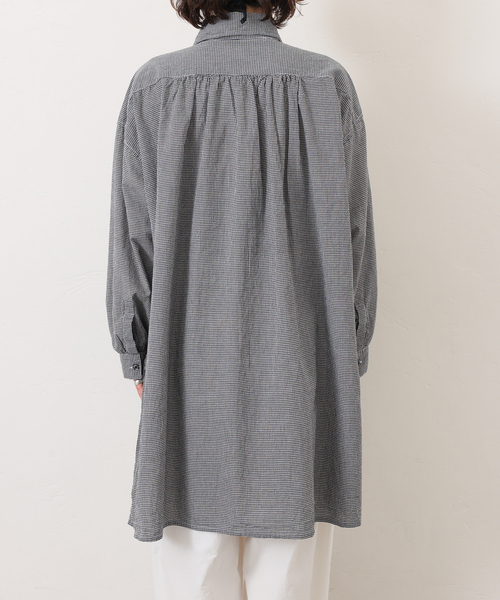 JOURNAL STANDARD LUXE（ジャーナルスタンダード　ラックス）の「【ARMEN】SEERSUCKER GINGHAM WORK  SHIRT（シャツ/ブラウス・レディース・ブラック系その他・2）」の8枚目の写真