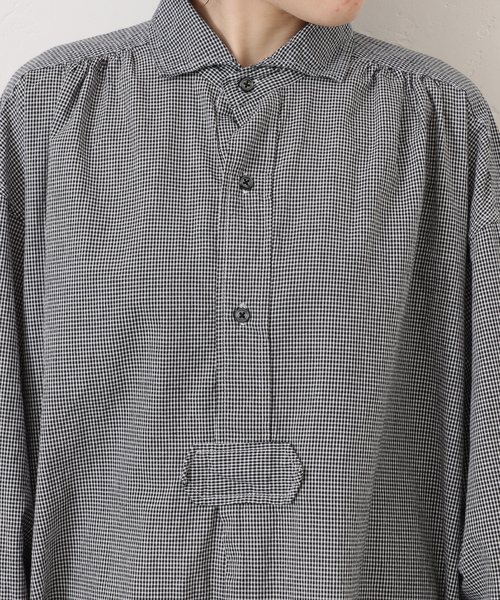 JOURNAL STANDARD LUXE（ジャーナルスタンダード　ラックス）の「【ARMEN】SEERSUCKER GINGHAM WORK  SHIRT（シャツ/ブラウス・レディース・ブラック系その他・2）」の9枚目の写真