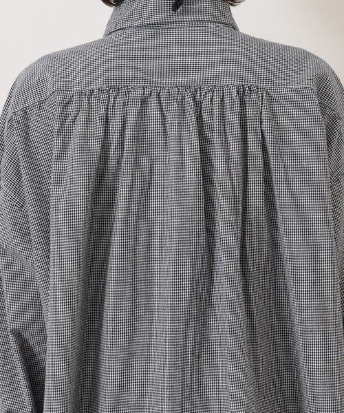 JOURNAL STANDARD LUXE（ジャーナルスタンダード　ラックス）の「【ARMEN】SEERSUCKER GINGHAM WORK  SHIRT（シャツ/ブラウス・レディース・ブラック系その他・2）」の10枚目の写真