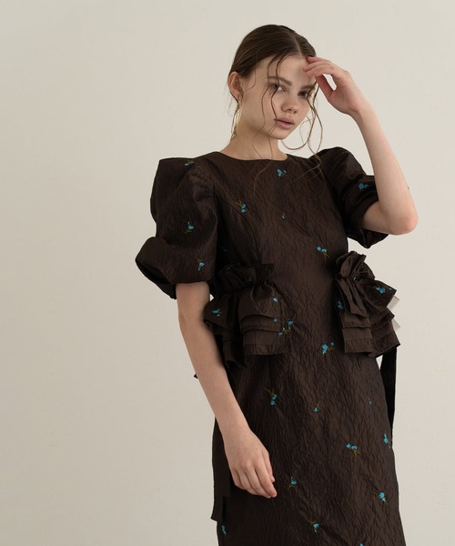 Open shoulder chiffon dress（ドレス）｜Rose Muse（ロゼミューズ）の