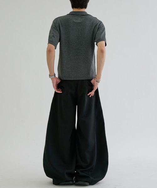 EPNK(イーピーエヌケー)の「Asymmetry neck polo / アシンメトリーネックポロ(ポロシャツ・メンズ・ネイビー/グレー/チャコールグレー・SMALL/MEDIUM/LARGE)」の4枚目の写真