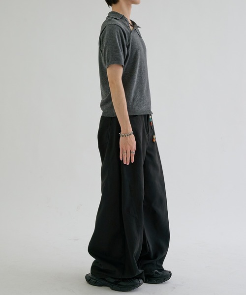 EPNK(イーピーエヌケー)の「Asymmetry neck polo / アシンメトリーネックポロ(ポロシャツ・メンズ・ネイビー/グレー/チャコールグレー・SMALL/MEDIUM/LARGE)」の7枚目の写真