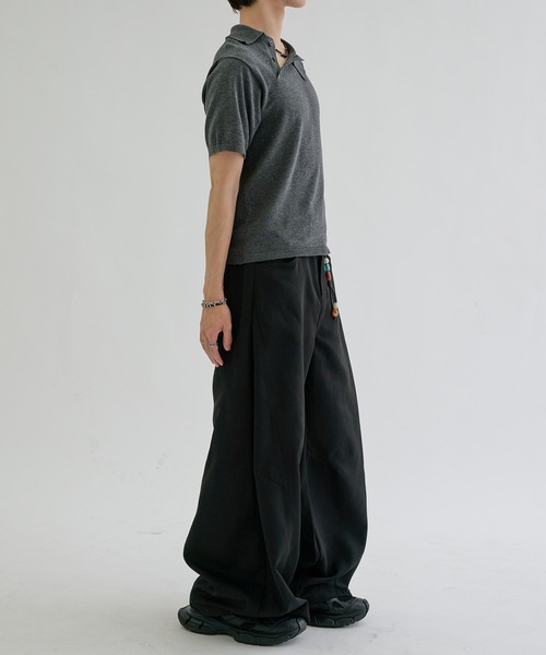 EPNK(イーピーエヌケー)の「Asymmetry neck polo / アシンメトリーネックポロ(ポロシャツ・メンズ・ネイビー/グレー/チャコールグレー・SMALL/MEDIUM/LARGE)」の8枚目の写真