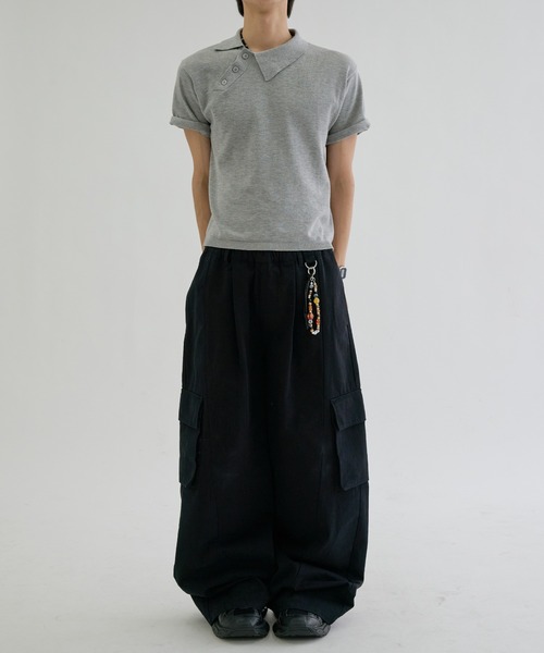 EPNK(イーピーエヌケー)の「Asymmetry neck polo / アシンメトリーネックポロ(ポロシャツ・メンズ・ネイビー/グレー/チャコールグレー・SMALL/MEDIUM/LARGE)」の15枚目の写真