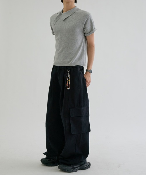 EPNK(イーピーエヌケー)の「Asymmetry neck polo / アシンメトリーネックポロ(ポロシャツ・メンズ・ネイビー/グレー/チャコールグレー・SMALL/MEDIUM/LARGE)」の16枚目の写真