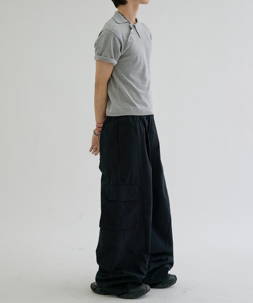 EPNK(イーピーエヌケー)の「Asymmetry neck polo / アシンメトリーネックポロ(ポロシャツ・メンズ・ネイビー/グレー/チャコールグレー・SMALL/MEDIUM/LARGE)」の18枚目の写真