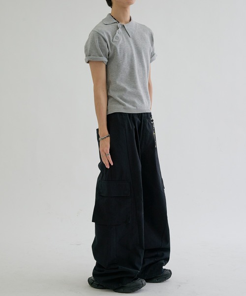 EPNK(イーピーエヌケー)の「Asymmetry neck polo / アシンメトリーネックポロ(ポロシャツ・メンズ・ネイビー/グレー/チャコールグレー・SMALL/MEDIUM/LARGE)」の19枚目の写真