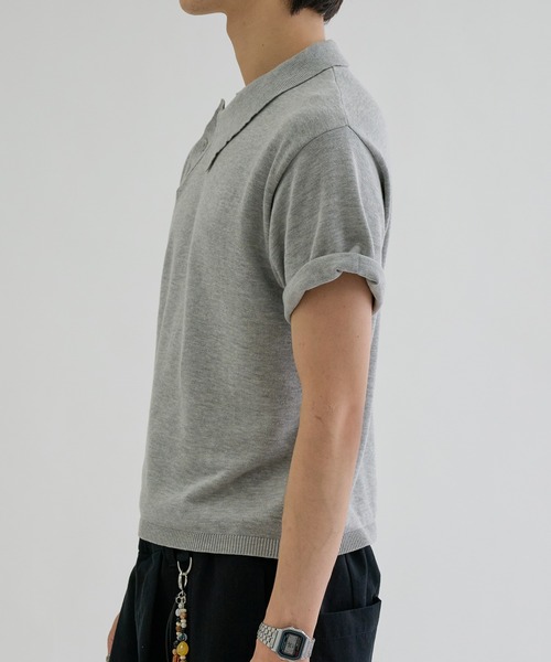 EPNK(イーピーエヌケー)の「Asymmetry neck polo / アシンメトリーネックポロ(ポロシャツ・メンズ・ネイビー/グレー/チャコールグレー・SMALL/MEDIUM/LARGE)」の10枚目の写真
