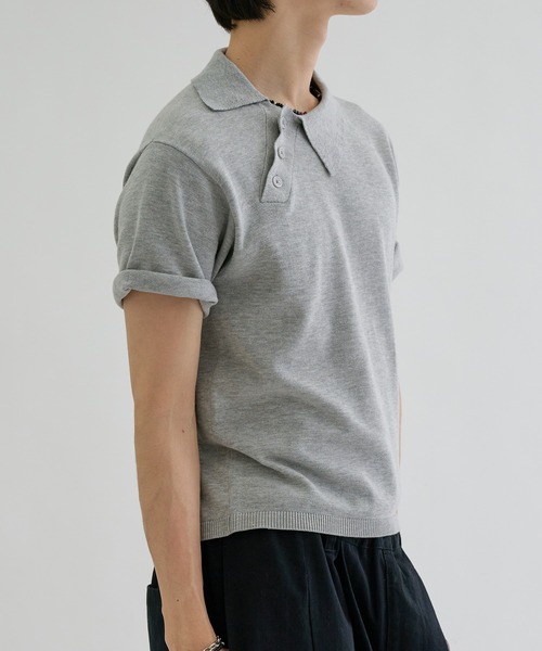 EPNK(イーピーエヌケー)の「Asymmetry neck polo / アシンメトリーネックポロ(ポロシャツ・メンズ・ネイビー/グレー/チャコールグレー・SMALL/MEDIUM/LARGE)」の13枚目の写真