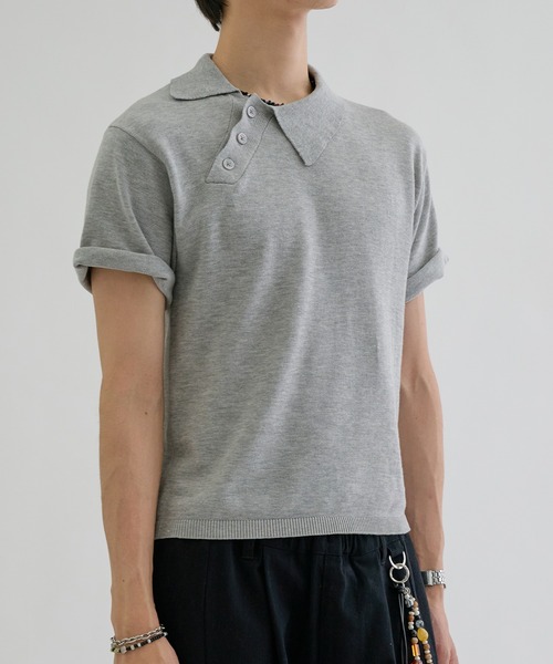 EPNK(イーピーエヌケー)の「Asymmetry neck polo / アシンメトリーネックポロ(ポロシャツ・メンズ・ネイビー/グレー/チャコールグレー・SMALL/MEDIUM/LARGE)」の14枚目の写真