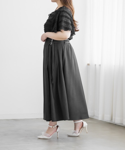CLETTE(クレット)の「CLETTEオリジナルダブルベルトラップ風スカート(スカート・レディース・ブラウン/イエロー/チャコールグレー・LL/4L/3L)」の15枚目の写真
