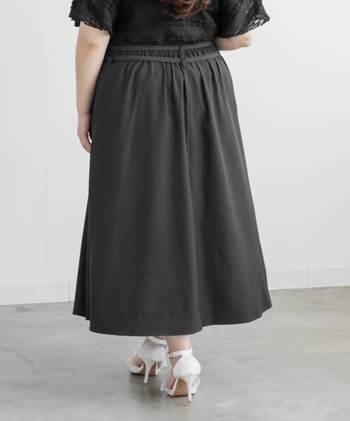 CLETTE(クレット)の「CLETTEオリジナルダブルベルトラップ風スカート(スカート・レディース・ブラウン/イエロー/チャコールグレー・LL/4L/3L)」の13枚目の写真