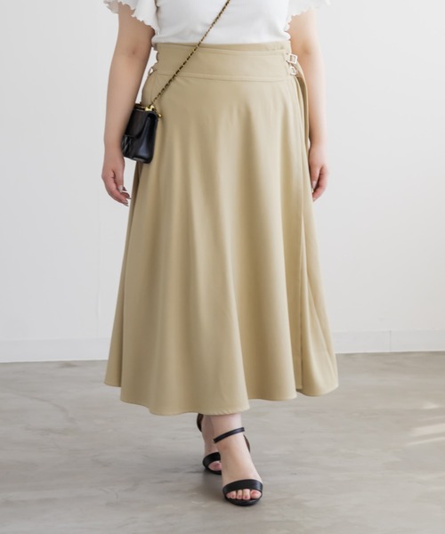 CLETTE(クレット)の「CLETTEオリジナルダブルベルトラップ風スカート(スカート・レディース・ブラウン/イエロー/チャコールグレー・LL/4L/3L)」の21枚目の写真