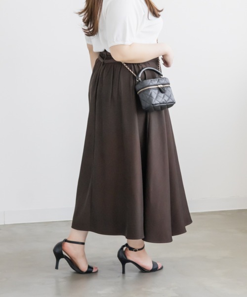 CLETTE(クレット)の「CLETTEオリジナルダブルベルトラップ風スカート(スカート・レディース・ブラウン/イエロー/チャコールグレー・LL/4L/3L)」の19枚目の写真
