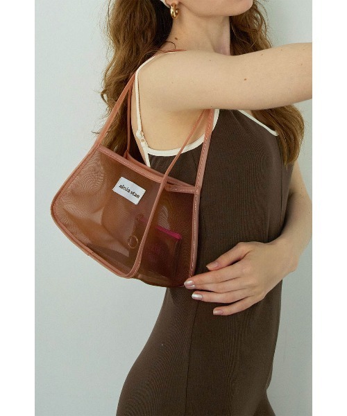 ALEXIA STAM(アリシアスタン)の「Mesh Bag /パイピングメッシュバッグ(ショルダーバッグ・レディース・ブラウン/ホワイト/ブラック・FREE)」の12枚目の写真