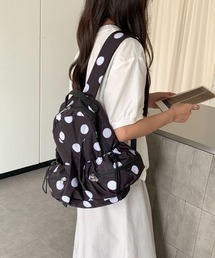 ダブルポケットドット柄リュックサック
