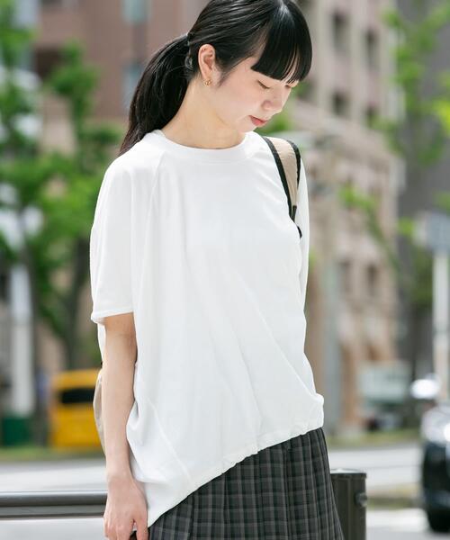 EKAL(エカル)の「『UR TECH ひやサラクール』ラグランスリーブカットソー(Tシャツ/カットソー・レディース・ブラック/ホワイト/ベージュ系その他・ONE)」の5枚目の写真