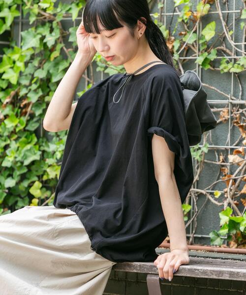 EKAL(エカル)の「『UR TECH ひやサラクール』ラグランスリーブカットソー(Tシャツ/カットソー・レディース・ブラック/ホワイト/ベージュ系その他・ONE)」の7枚目の写真