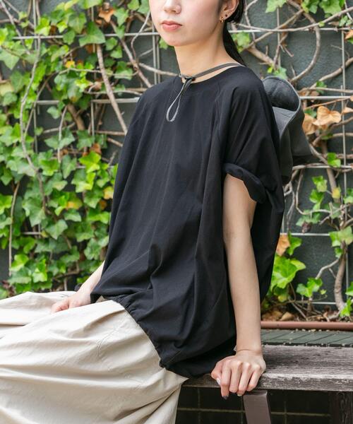 EKAL(エカル)の「『UR TECH ひやサラクール』ラグランスリーブカットソー(Tシャツ/カットソー・レディース・ブラック/ホワイト/ベージュ系その他・ONE)」の8枚目の写真