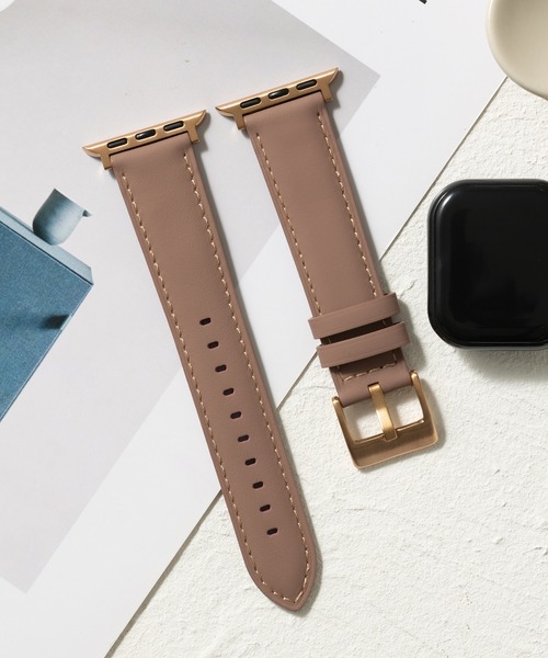 emonique(エモニーク)の「PUレザー アップルウォッチバンド Apple Watch バンド【38mm/40mm/41mm 対応】(デジタル腕時計・メンズ・ブラック/ピンク/オレンジ/ホワイト/ブラウン・38)」の4枚目の写真