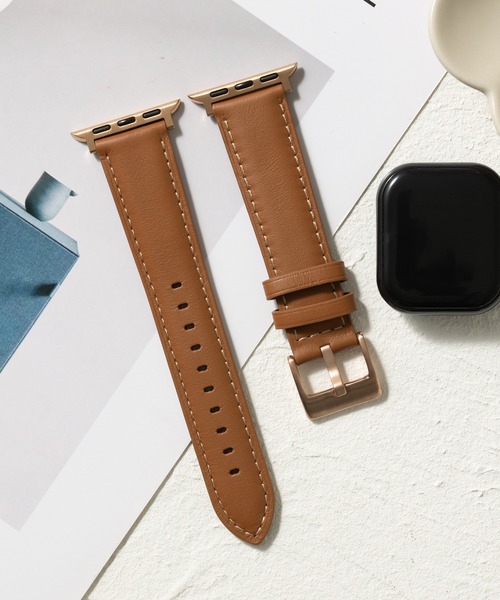 emonique(エモニーク)の「PUレザー アップルウォッチバンド Apple Watch バンド【38mm/40mm/41mm 対応】(デジタル腕時計・メンズ・ブラック/ピンク/オレンジ/ホワイト/ブラウン・38)」の5枚目の写真