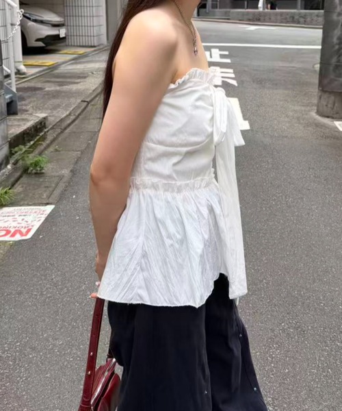 mebole(メボレ)の「front ribbon bare top(その他トップス・レディース・ホワイト・FREE)」の15枚目の写真