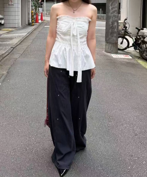 mebole(メボレ)の「front ribbon bare top(その他トップス・レディース・ホワイト・FREE)」の17枚目の写真