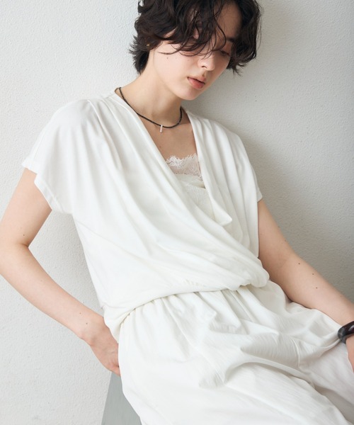 Trish（トリッシュ）の「レースカシュクールプルオーバー（Tシャツ/カットソー・レディース・ブラック/ホワイト・MEDIUM）」の3枚目の写真