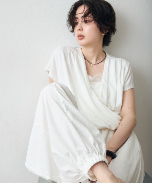 Trish（トリッシュ）の「レースカシュクールプルオーバー（Tシャツ/カットソー・レディース・ブラック/ホワイト・MEDIUM）」の7枚目の写真