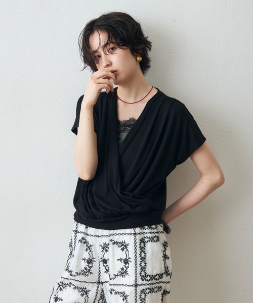 Trish（トリッシュ）の「レースカシュクールプルオーバー（Tシャツ/カットソー・レディース・ブラック/ホワイト・MEDIUM）」の16枚目の写真