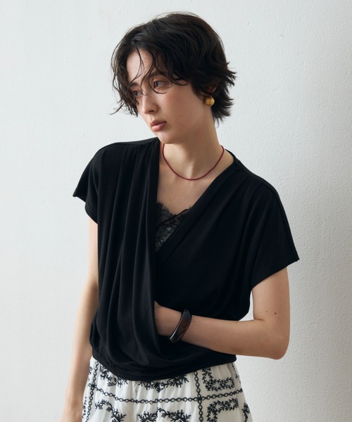 Trish（トリッシュ）の「レースカシュクールプルオーバー（Tシャツ/カットソー・レディース・ブラック/ホワイト・MEDIUM）」の22枚目の写真