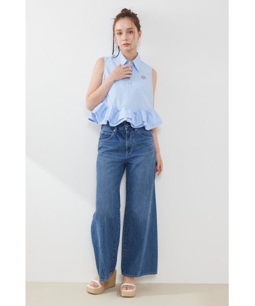 rienda(リエンダ)の「ノースリーブボリュームフリルヘムブラウス 夏服(シャツ/ブラウス・レディース・その他2/マルチ/ブルー・SMALL/MEDIUM)」の4枚目の写真