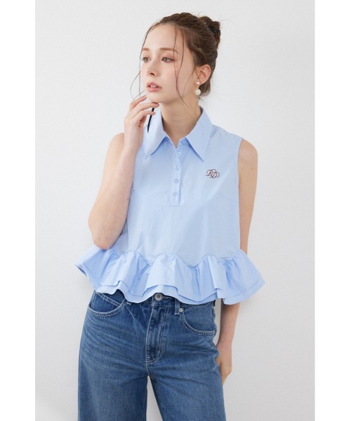 rienda(リエンダ)の「ノースリーブボリュームフリルヘムブラウス 夏服(シャツ/ブラウス・レディース・その他2/マルチ/ブルー・SMALL/MEDIUM)」の7枚目の写真