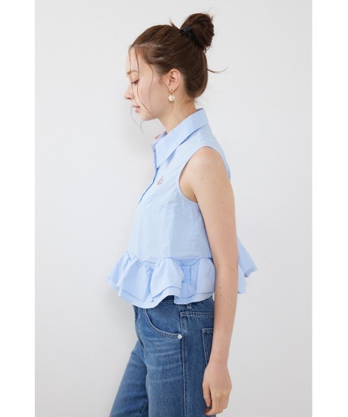 rienda(リエンダ)の「ノースリーブボリュームフリルヘムブラウス 夏服(シャツ/ブラウス・レディース・その他2/マルチ/ブルー・SMALL/MEDIUM)」の8枚目の写真