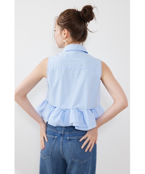 rienda(リエンダ)の「ノースリーブボリュームフリルヘムブラウス 夏服(シャツ/ブラウス・レディース・その他2/マルチ/ブルー・SMALL/MEDIUM)」の9枚目の写真