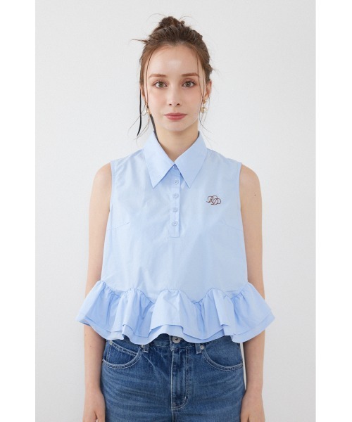 rienda(リエンダ)の「ノースリーブボリュームフリルヘムブラウス 夏服(シャツ/ブラウス・レディース・その他2/マルチ/ブルー・SMALL/MEDIUM)」の10枚目の写真