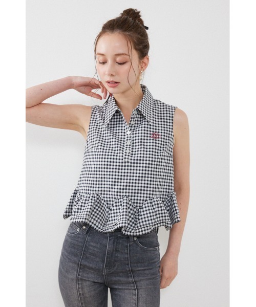 rienda(リエンダ)の「ノースリーブボリュームフリルヘムブラウス 夏服(シャツ/ブラウス・レディース・その他2/マルチ/ブルー・SMALL/MEDIUM)」の15枚目の写真