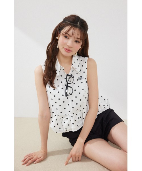 rienda(リエンダ)の「ノースリーブボリュームフリルヘムブラウス 夏服(シャツ/ブラウス・レディース・その他2/マルチ/ブルー・SMALL/MEDIUM)」の20枚目の写真
